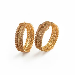 Traditional Gold-Tone Ethnic Bangles