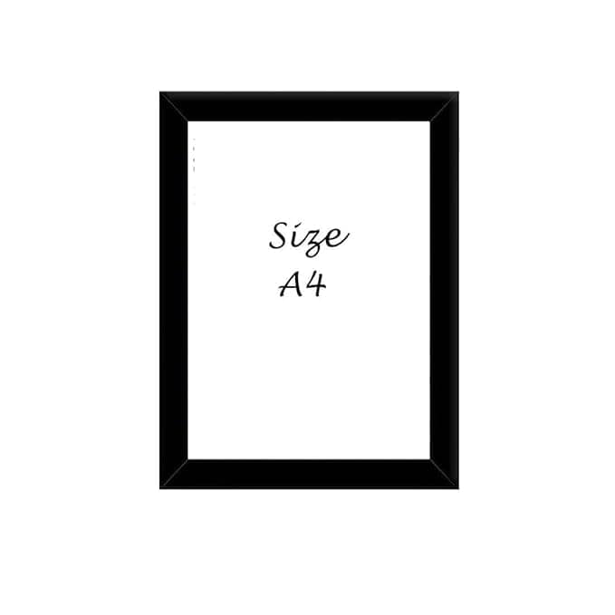 Black A4 Picture Frame - Solid Wood Frame with Glass Front - Wall or Tabletop Display