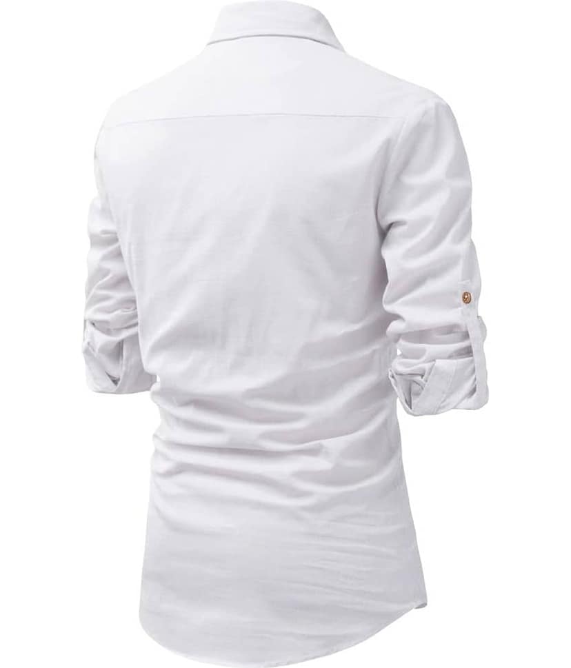 UNI VIBE Beige Cotton Blend Men's Shirt Style Kurta ( Pack of 1 ) view 2