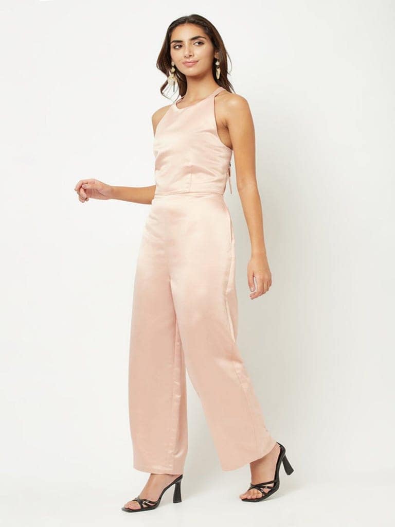 Peach Matte Jumpsuit view 3