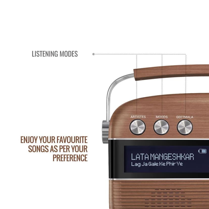 Saregama Carvaan Hindi - Portable Music Player with 5000 Preloaded Songs, FM/BT/AUX view 3
