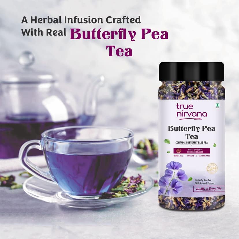 True Nirvana Butterfly Pea Tea – 100% Natural Herbal Blue Tea – Caffeine-Free view 3