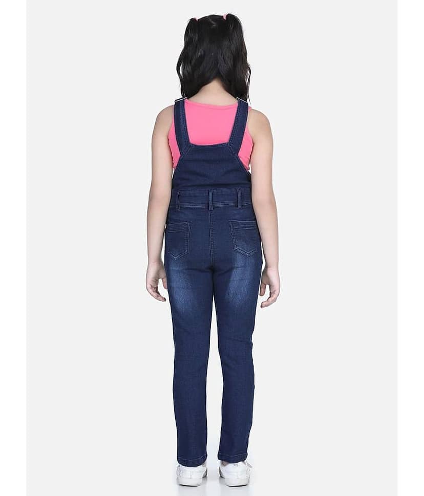 StyleStone Girls Denim Dungarees ( Pack of 1 , Blue ) view 2