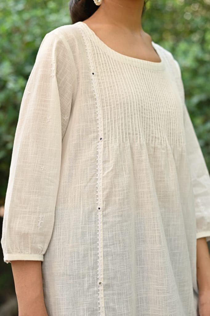 Jasmine Sindhi Hand Embroidered Round Neck Cotton Top view 5