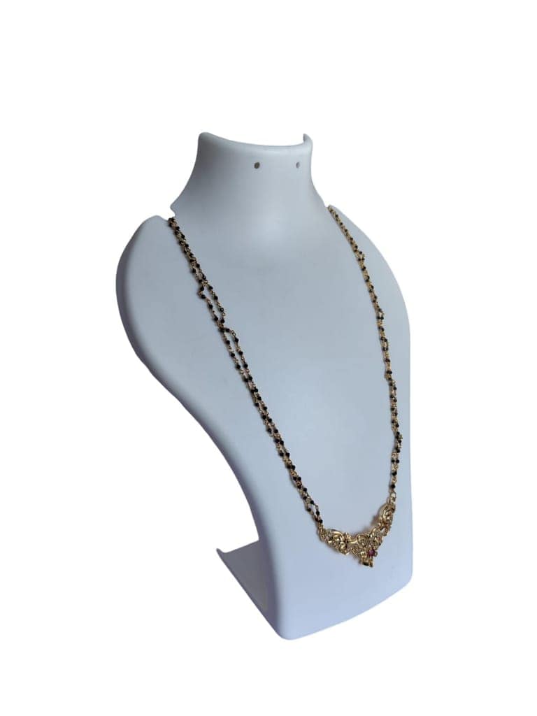 Black Beads Gold Plated Mangalsutra Traditional Indian Necklace for Women view 2