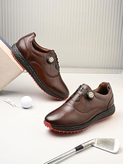 HITCARO Men Proffessional Leather Golf Shoes | Lace-Up | Phylon Sole |Waterproof | Comfortable | Breathable | Sports Shoes view 2