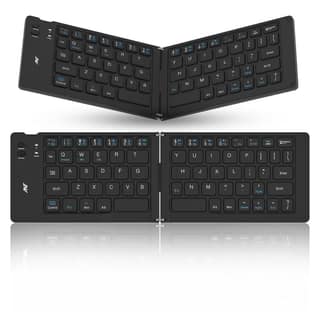 ANT WK150 Ergonomic Foldable Wireless Bluetooth Keyboard Split Travel Keyboard Wireless Rechargeable Portable Wireless Keyboard Compatible with iOS Android Windows Smartphone Tablet or Laptop-Black ANT WK150 Ergonomic Foldable Wireless Bluetooth Keyboard