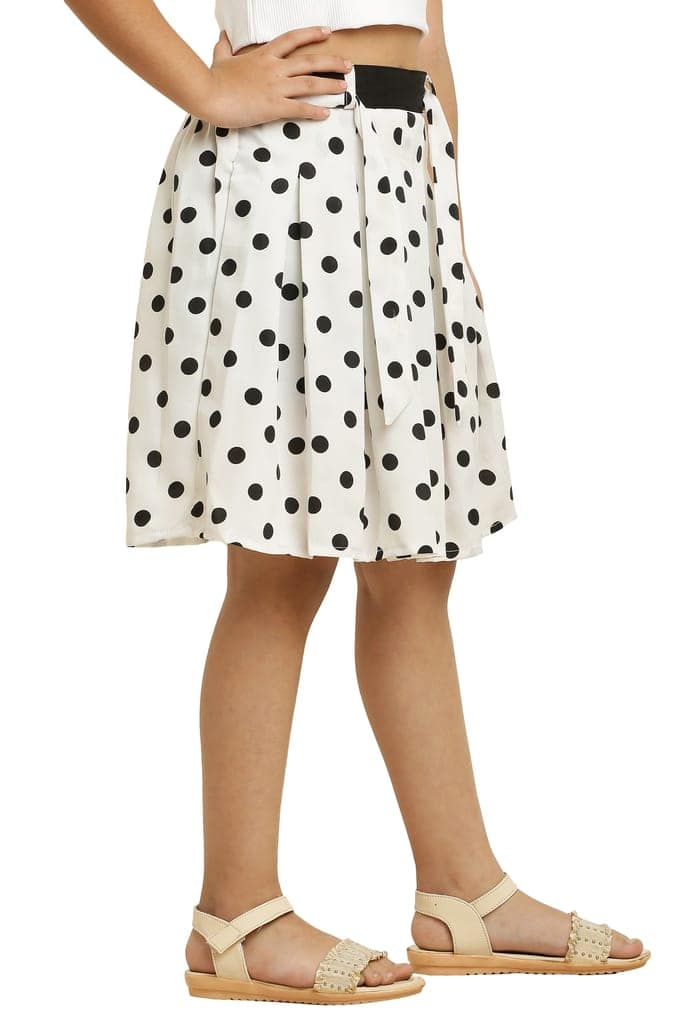 Cute Fancy Kids Girls Pair Skirt White & Red For Girls. view 3