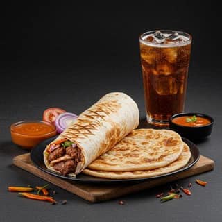 Combo Double Beef Mutton Kubus Shawarma+Cold Drink 250 Ml
