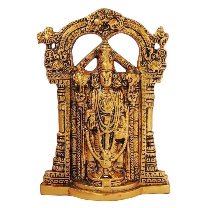 Aluminium Showpiece Tirupati Balaji Maharaj Statue (ASMAS291 G) view 2