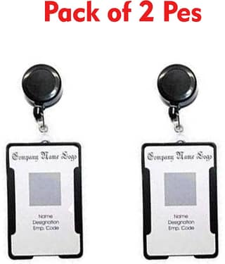 Dey's Plastic 2 ID Badge Holder ( Black / pack of 2 )
