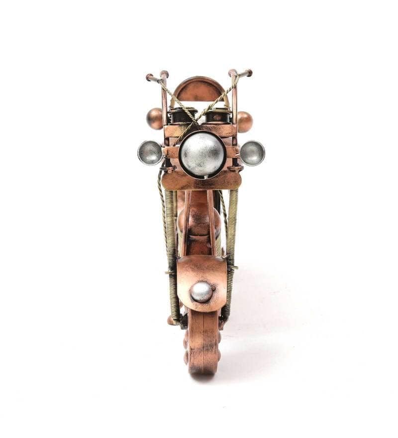 ANTIQUE TABLE TOP METAL BULLET BIKE WITH CLOCK SHOWPIECES HOME/ RESTAURANT/ OFFICE DECOR/ TABLE DECOR/DRAWING ROOM DECOR / GIFT ITEM view 2
