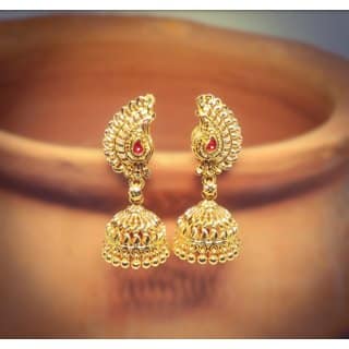 Traditional 1gm gold and micron plated jhumkis
