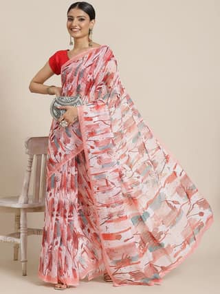 Women's Digital Print Saree With Unstiched Blouse Piece