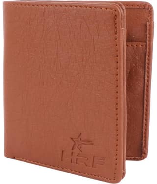 HRFSTAR PU Solid Men's Regular Wallet With 7 Slots For Card ( Tan , Pack of 1 )