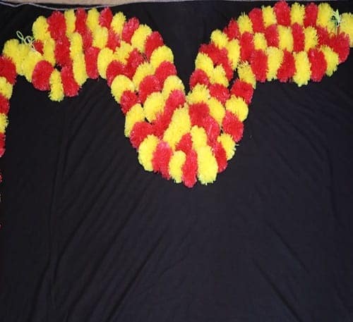 Red & Yellow Pom-Pom Garland view 2