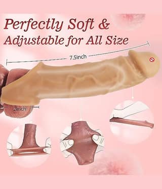 KAMAHOUSE 8.75 INCH 2 HOLE JUMBO EXTEDER CONDOOM PENIS SLEEVE FOR MEN