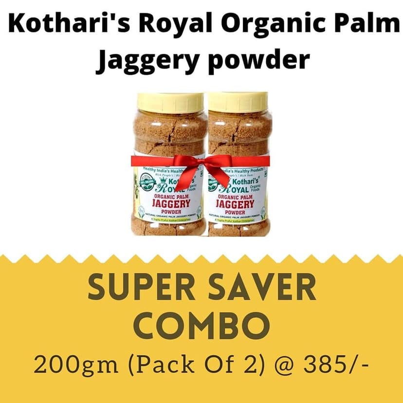 kotharis Royal Organic Palm Jaggery Powder Pack of 2 398GM Combo Offers Pack of 5 Also view 2