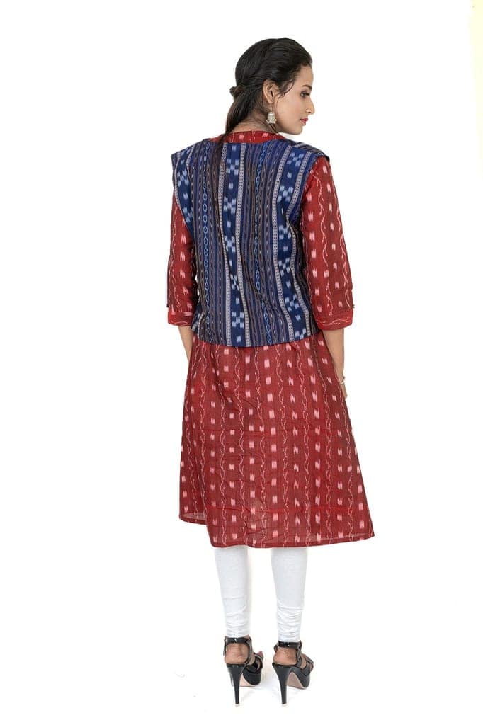 GHL � GUENDICHA HAAT LLP Sambalpuri Certified Handloom Women's Pure Cotton Jacket view 4