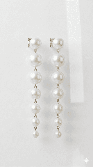 Elegant Multi-Tiered Graduated Pearl Linear Drop Statement Earrings for Women