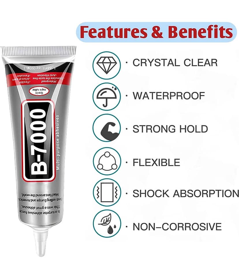 B-7000 Glue 50ML Strong Multipurpose Adhesive – Waterproof Transparent Glue for Mobile Repair, Jewelry & DIY Craft view 2