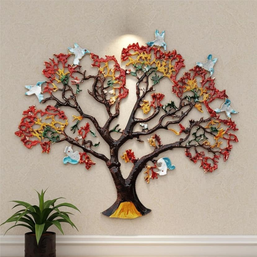Aluminium Tree Wall Art Showpiece ? Modern Decorative Piece, Height : 20.5 Inch (ZMAS046 X)