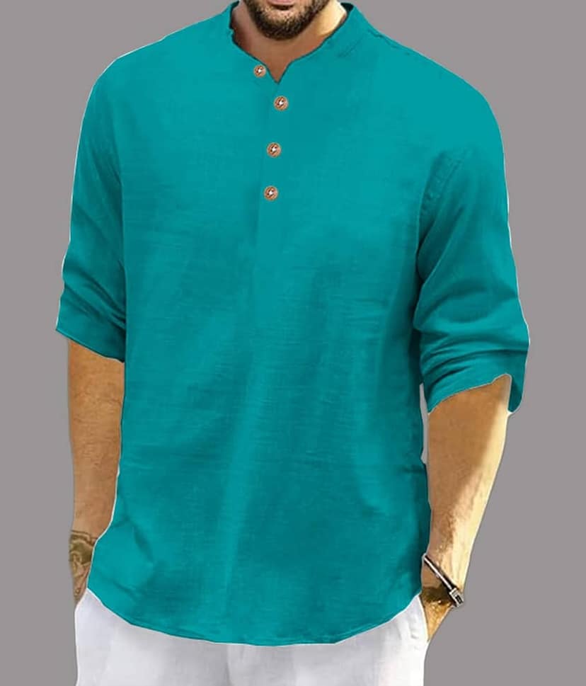 UNI VIBE Brown Cotton Blend Men's Shirt Style Kurta ( Pack of 1 )