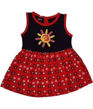 TRITI Pack of 1 Baby Girls 100% Cotton Frocks ( White )