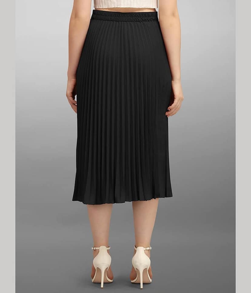 KZULLY - Black Crepe Women's Flared Skirt ( Pack of 1 ) view 2