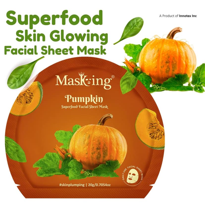 Superfood Pumpkin facial sheet mask for glowing Skin and Hydrating, Pack of 3 view 2