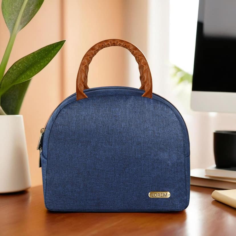 LOREM Premium Leather Tiffin/Lunch Bag � 13L Capacity, Insulated for 5-6 Hours, Water-Repellent, Adjustable Strap, Multi-Pocket � Ideal for Office, School, Picnic, Travel view 2