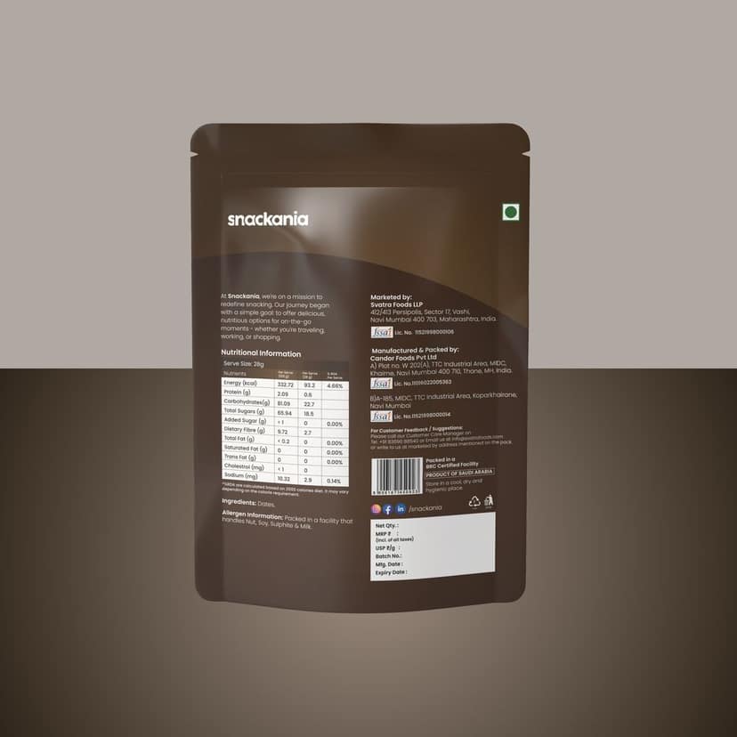 Snackania Ajwa Dates I Healthy & Nutritious Soft Khajoor I Rich In Antioxidants, Vitamins And Minerals 480 Gram view 2