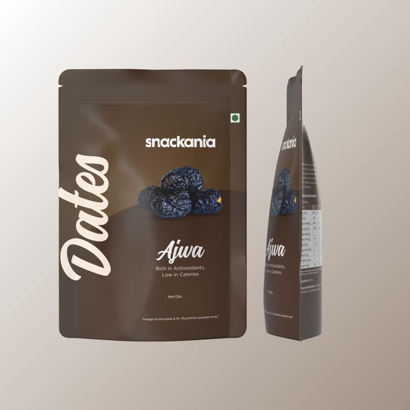 Snackania Ajwa Dates I Healthy & Nutritious Soft Khajoor I Rich In Antioxidants, Vitamins And Minerals 480 Gram view 3