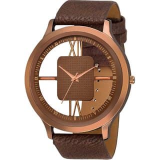 HRV Men's Round Dial Brown Strap Analog Watch