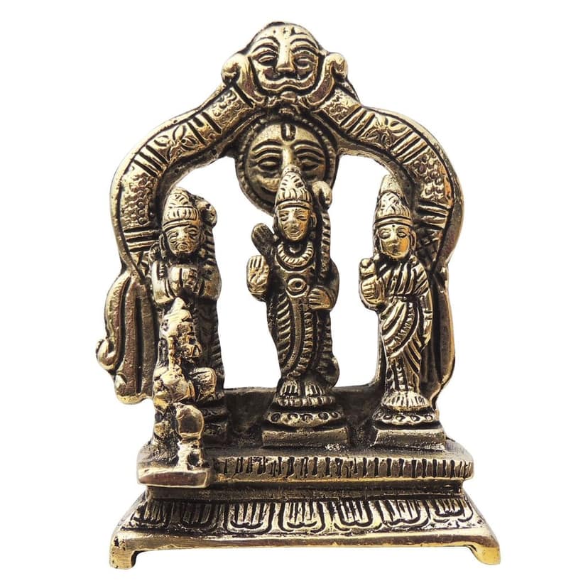 Brass Ram Darbar God Idol Statue | Traditional Indian Brass Murti, Height : 4 Inch (BSMAS1394 A) view 2