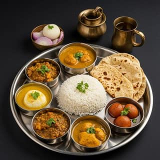 North Indian Thali (Lunch)+ Rasgulla