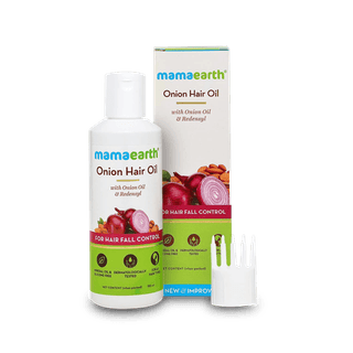 Mamaearth Onion Hair Oil For Hair Growth & Hair Fall Control With Redensyl, 150 ml Bottle