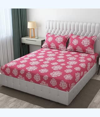 Apala Microfiber 1 Double King Bedsheet with 2 Pillow Covers ( Mauve )