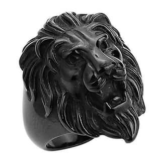 Nawani Stainless Steel Roaring Lion Head Unique Design Ring For Men And Boys, Size Free. - Free Size