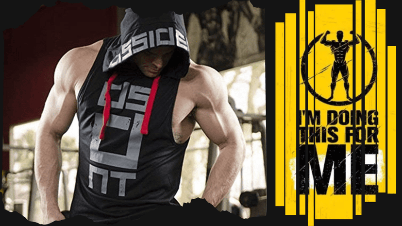 Hot Button Printed Gym Vest Hoodie Stringer for Men - Trendy and Functional Workout Apparel view 3