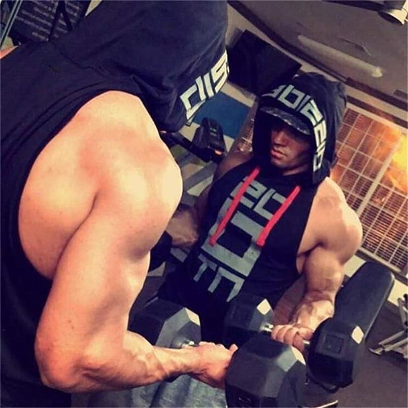 Hot Button Printed Gym Vest Hoodie Stringer for Men - Trendy and Functional Workout Apparel view 7