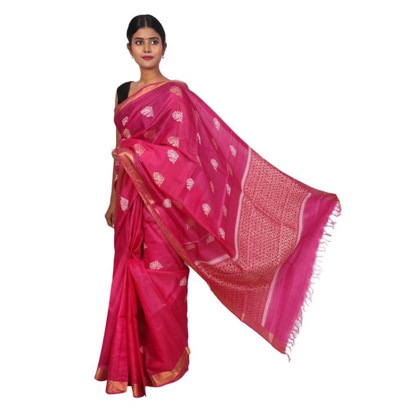 HANDLOOM KOSA SAREE WITH BLOUSE (SKU - 1ST105021221 SAREE- 252) view 3