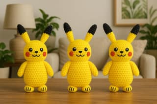 Handmade Crochet Pikachu Plushies - Adorable Pokémon Collectible
