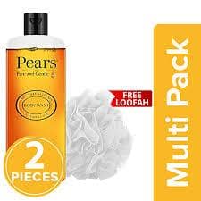 Pears Pure & Gentle Shower Gel - With 98% Pure Glycerine, 100% Soap Free & No Parabens, 250 Ml (Free Loofah)