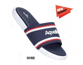 AQL Neo 255 White Navy Blue G No 8 Mens Slides