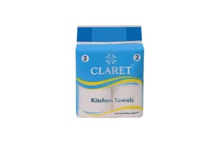 Claret 2-in-1 Soft & Natural Kitchen Tissue Rolls | 2-Ply, 60 N Pulls per Roll, 20x20cm | Highly Absorbent Kitchen Towels for Versatile Use