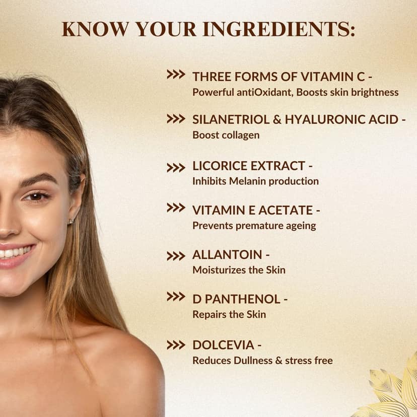 CEROC C3 Vitamin C Face Serum, Hyaluronic Acid, Vitamin E, Licorice Extract, Prevents Fine Lines, Wrinkles, Uneven Tone, Ideal Face Serum for Men & Women 30ml view 3