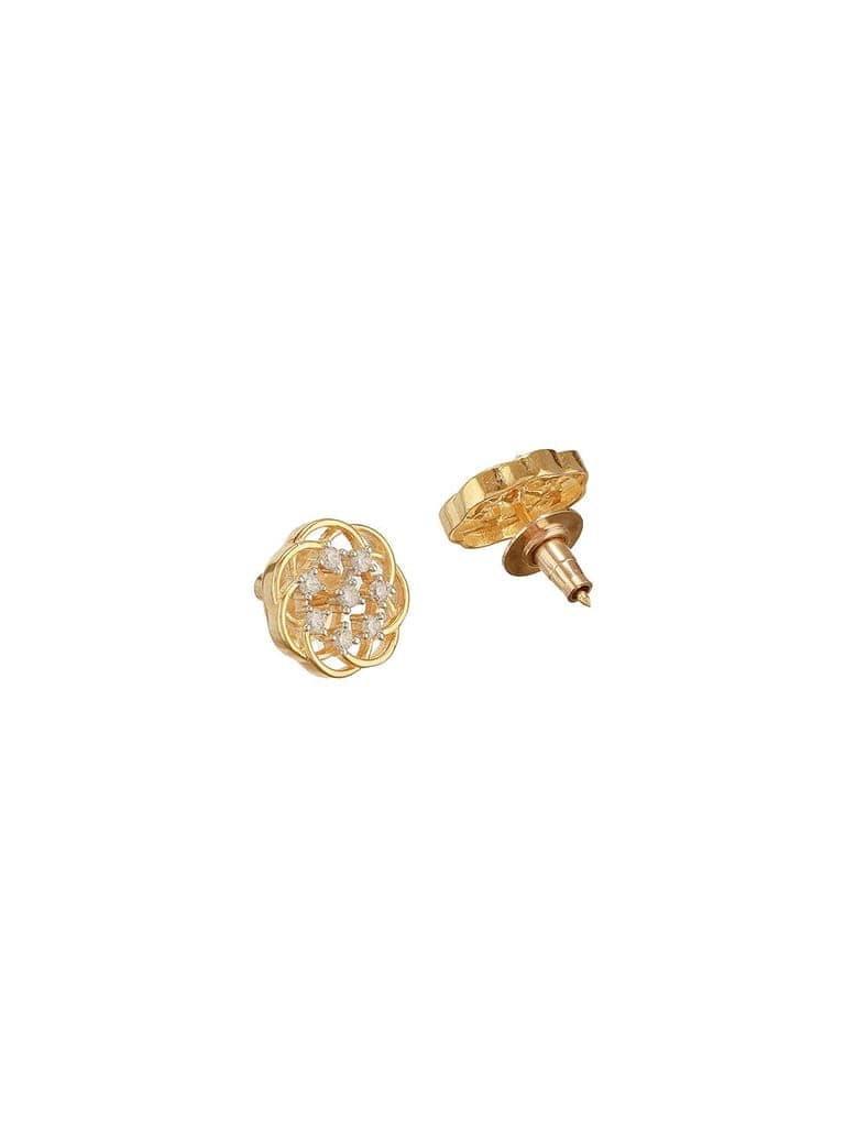 Gold Toned Cubic Zircon Studded Floral Designer Minimal Locket Pendant Jewellery Set view 8