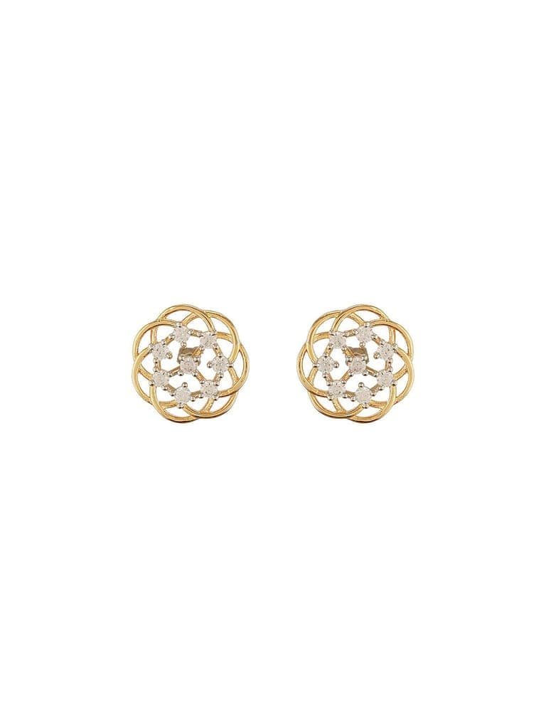Gold Toned Cubic Zircon Studded Floral Designer Minimal Locket Pendant Jewellery Set view 9