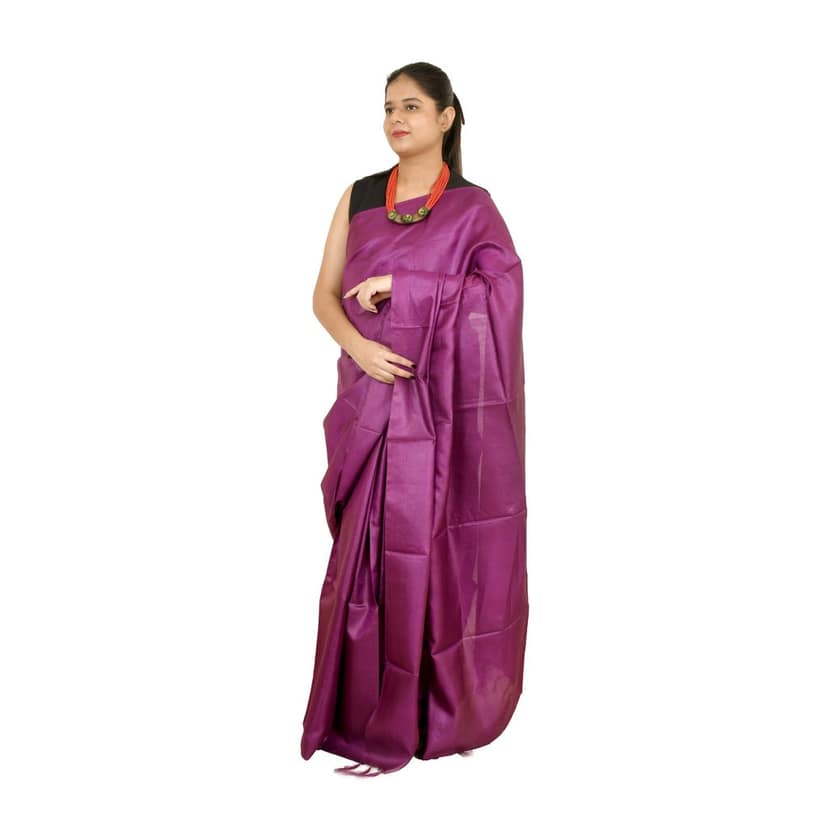 Tribes India Women's Tussar Silk Saree - 1STXSARCG00026 - M7